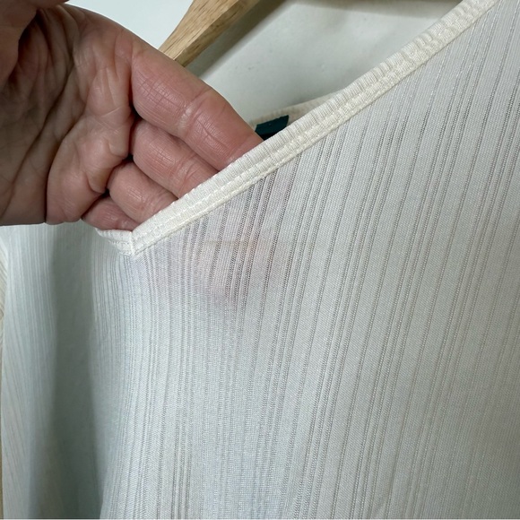 REI 100% Silk Ribbed Sheer V-Neck Longsleeve size medium - Picture 3 of 8